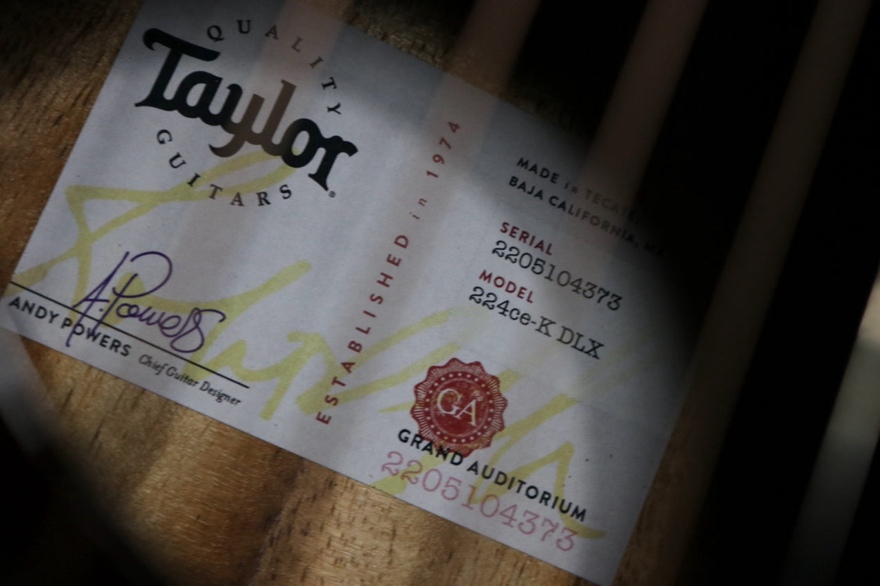 Taylor 224ce-Koa DLX ES2 SEB【Taylor公認 リペアマン在籍店】