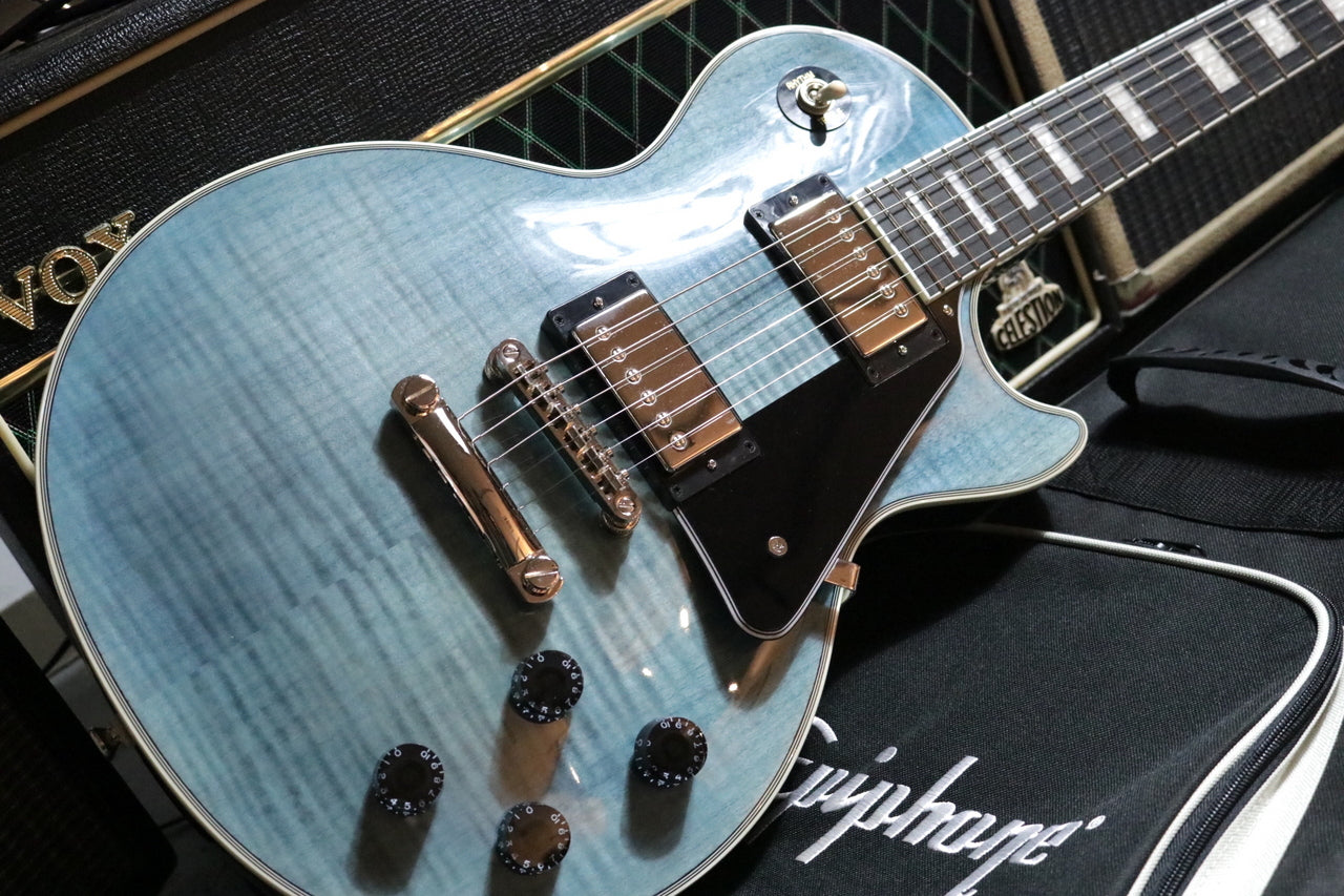 Epiphone Inspired by Gibson Les Paul Custom Figured Transparent Blue 2024