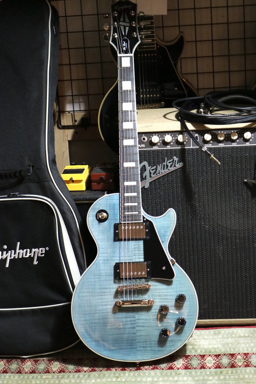 Epiphone Inspired by Gibson Les Paul Custom Figured Transparent Blue 2024