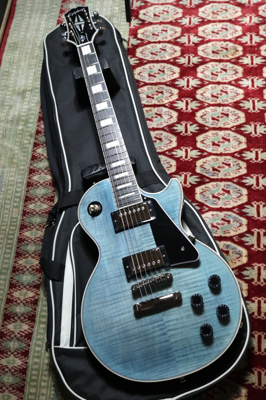 Epiphone Inspired by Gibson Les Paul Custom Figured Transparent Blue 2024