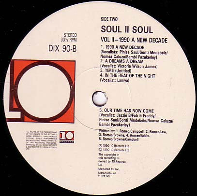 Soul II Soul - Vol. II (1990 - A New Decade) (LP, Album)