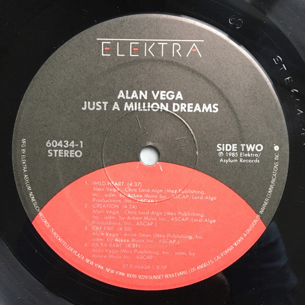 Alan Vega - Just A Million Dreams (LP, Album)