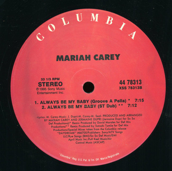 Mariah Carey - Always Be My Baby (12"", Maxi)