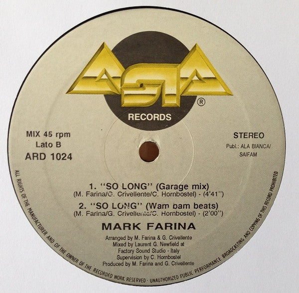 Mark Farina (2) - So Long (12"")