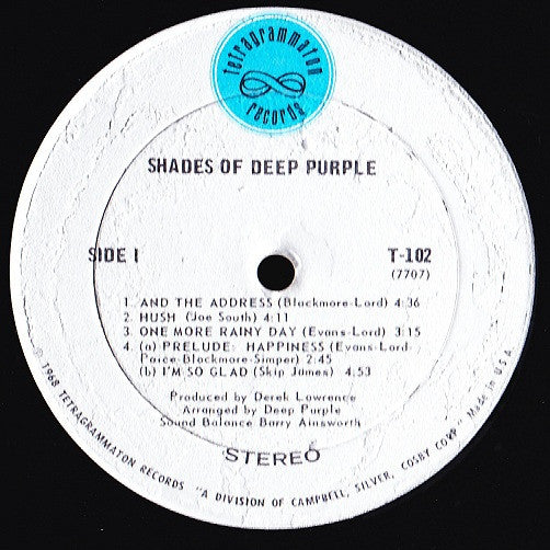 Deep Purple - Shades Of Deep Purple (LP, Album, Ter)