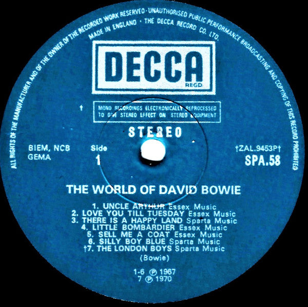 David Bowie - The World Of David Bowie (LP, Comp, RE)