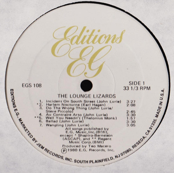 The Lounge Lizards* - The Lounge Lizards (LP, Album)