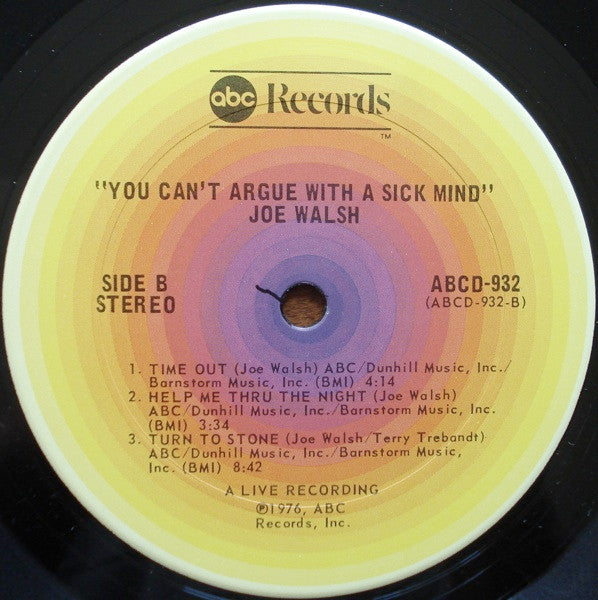 Joe Walsh - You Can't Argue With A Sick Mind (LP, Album, San)