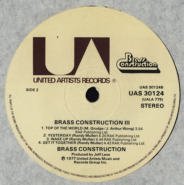 Brass Construction - Brass Construction III (LP, Album)