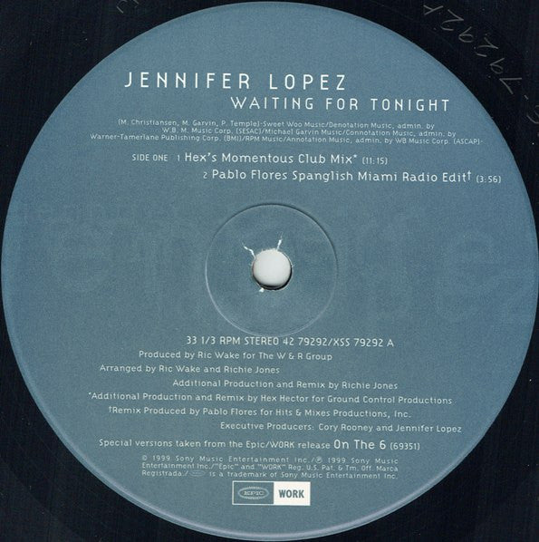 Jennifer Lopez - Waiting For Tonight (12"", Maxi)