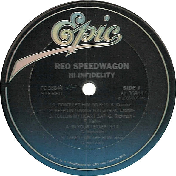 REO Speedwagon - Hi Infidelity (LP, Album, Ter)