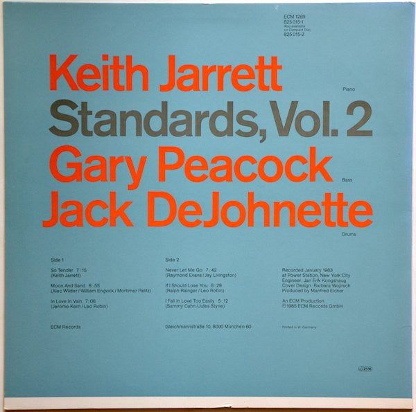 Keith Jarrett - Standards, Vol. 2(LP, Album)