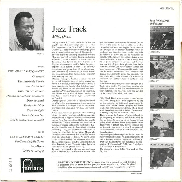 Miles Davis - Jazz Track (LP, Comp, Mono)