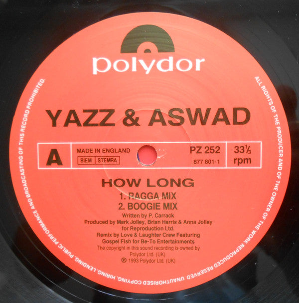 Yazz & Aswad - How Long (12"", Maxi)