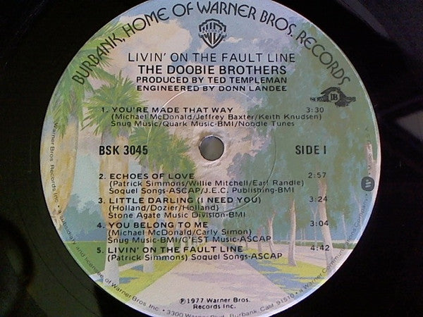 The Doobie Brothers - Livin' On The Fault Line (LP, Album, Jac)