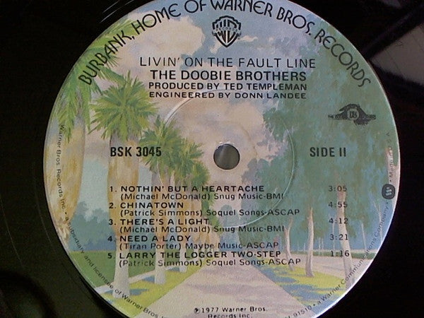 The Doobie Brothers - Livin' On The Fault Line (LP, Album, Jac)