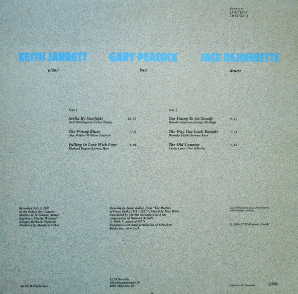 Keith Jarrett Trio - Standards Live (LP, Album)