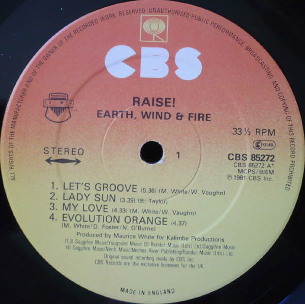 Earth, Wind & Fire - Raise! (LP, Album, Gat)