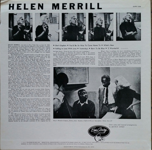 Helen Merrill - Helen Merrill (LP, Album, RE)