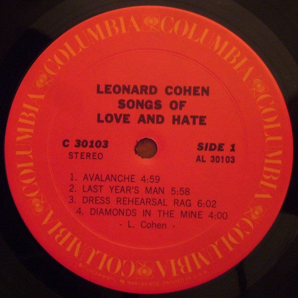 Leonard Cohen - Songs Of Love And Hate (LP, Album)