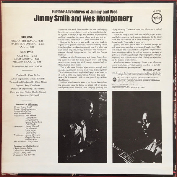 Jimmy Smith - Further Adventures Of Jimmy And Wes(LP, Album)