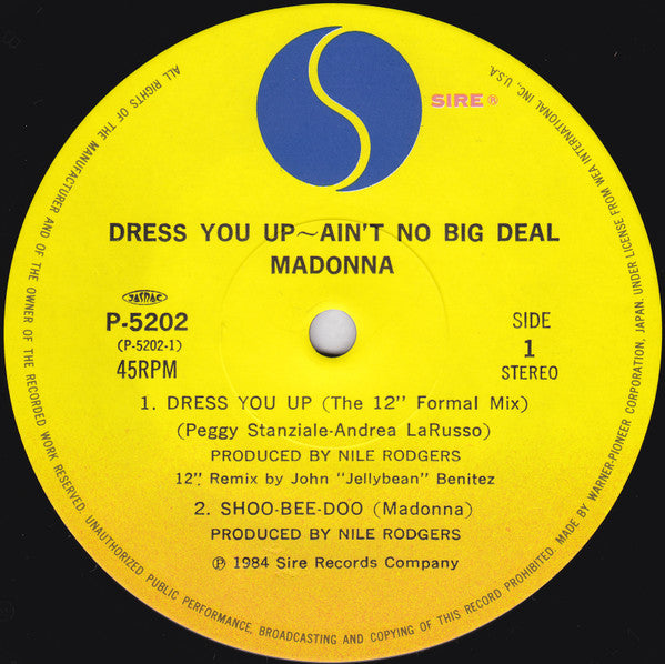 Madonna - Dress You Up ~ Ain't No Big Deal (12"", Maxi, S/Edition)