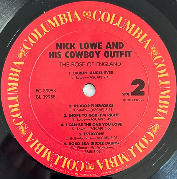 Nick Lowe And His Cowboy Outfit - The Rose Of England (LP, Album)