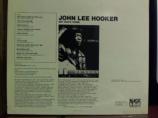 John Lee Hooker - Get Back Home (LP, Album, RE)