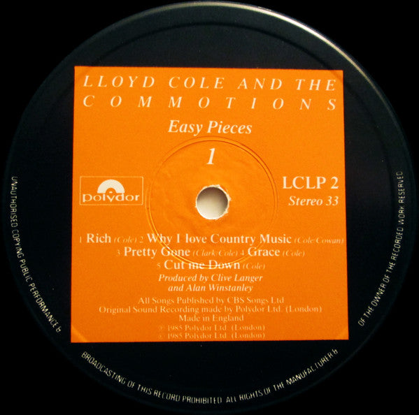 Lloyd Cole And The Commotions* - Easy Pieces (LP, Album)