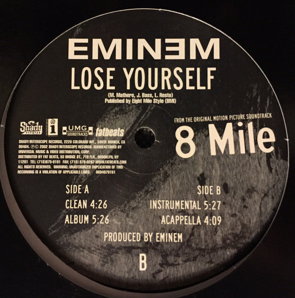 Eminem - Lose Yourself (12"")