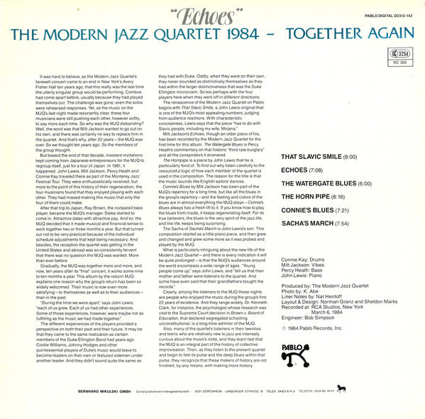 The Modern Jazz Quartet - Echoes (LP, Album)