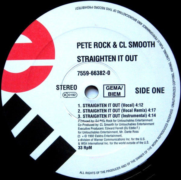 Pete Rock & C.L. Smooth - Straighten It Out (12"")