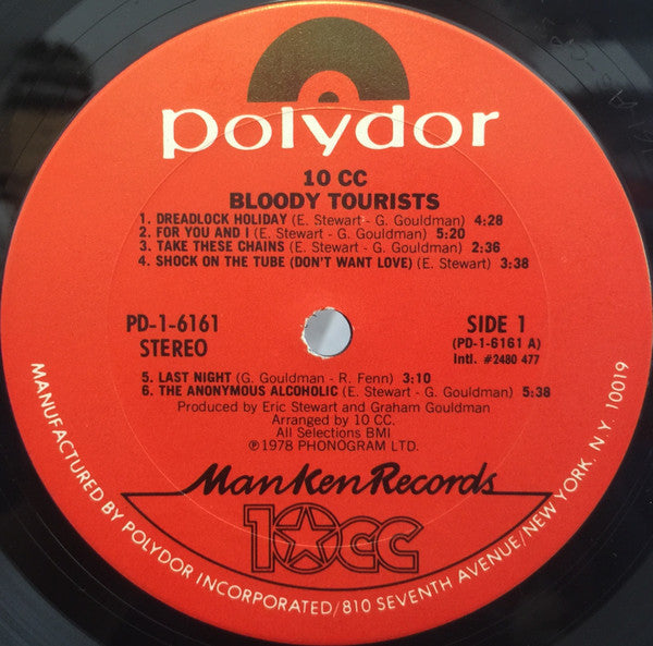 10cc - Bloody Tourists (LP, Album, Pit)