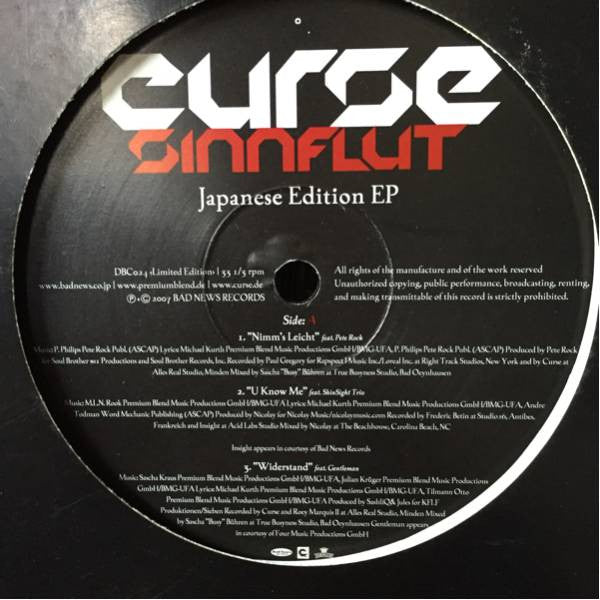 Curse (3) - Sinnflut - Japanese Edition EP (12"", EP, Ltd)