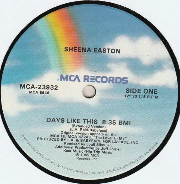 Sheena Easton - Days Like This (12"", Single)