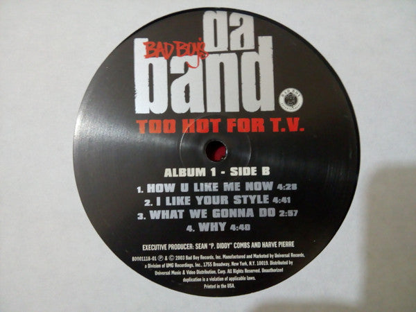 Bad Boy's Da Band* - Too Hot For T.V. (2xLP, Album)