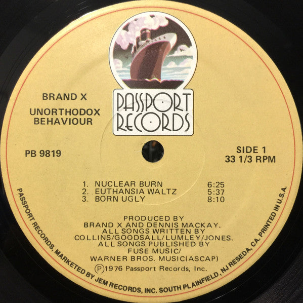 Brand X (3) - Unorthodox Behaviour (LP, Album, RE, RP, HUB)