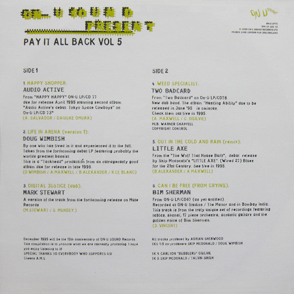 Various - Pay It All Back Vol. 5 (2xLP, Comp)