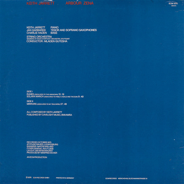 Keith Jarrett - Arbour Zena (LP, Album)