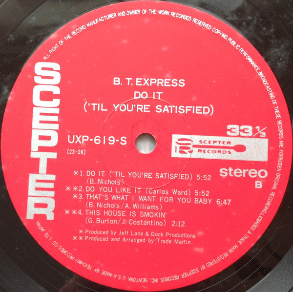 B.T. Express - Do It ('Til You're Satisfied) = ドゥー・イット(LP, Album)