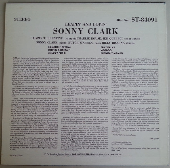 Sonny Clark - Leapin' And Lopin' (LP, Album, RE)