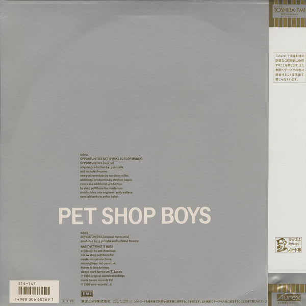 Pet Shop Boys - Opportunities (Let's Make Lots Of Money)(12", Single)