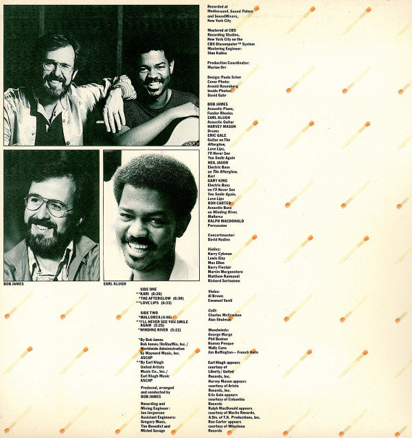 Bob James & Earl Klugh - One On One (LP, Album, Gat)