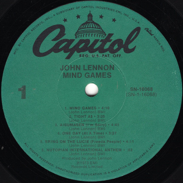 John Lennon - Mind Games (LP, Album, RE, Gre)