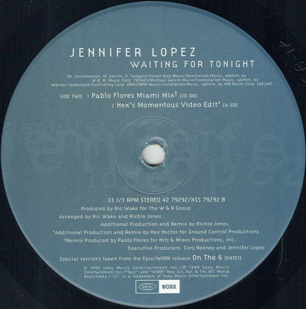 Jennifer Lopez - Waiting For Tonight (12"", Maxi)