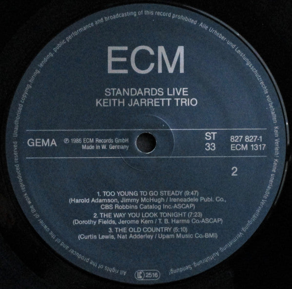 Keith Jarrett Trio - Standards Live (LP, Album)