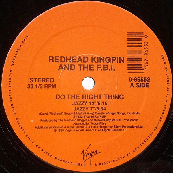 Redhead Kingpin And The FBI - Do The Right Thing (12"")