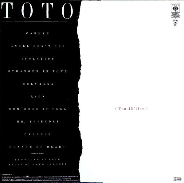 Toto - Isolation (LP, Album)
