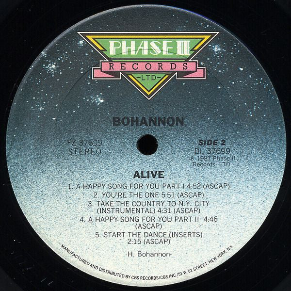 Bohannon* - Alive (LP, Album)