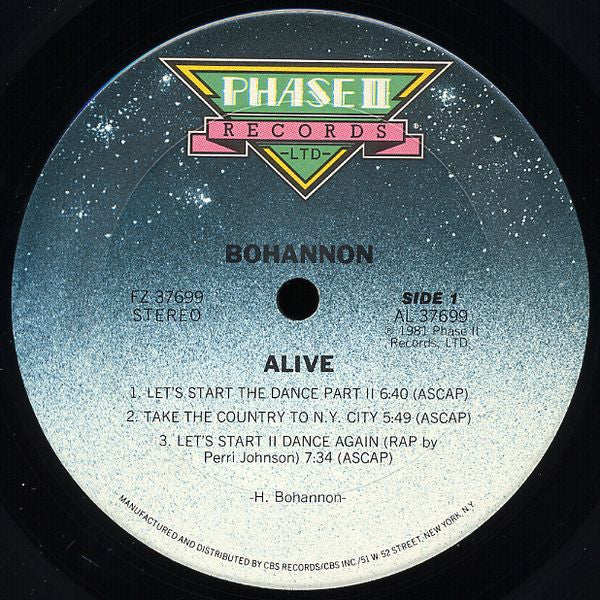 Bohannon* - Alive (LP, Album)